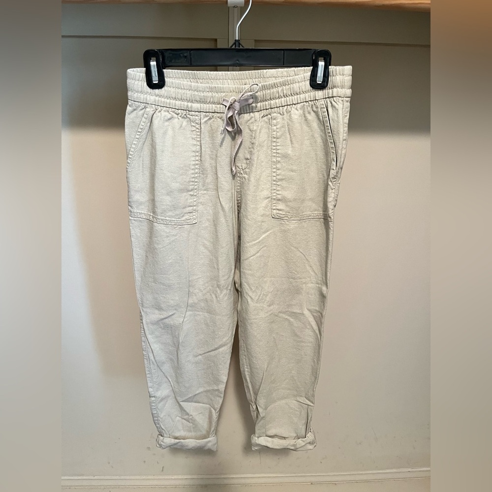 Old Navy Light Tan Elastic Waist Pants